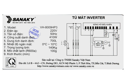 Tủ Mát SANAKY 700 Lít VH-8009HP3