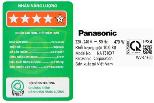 Máy giặt Panasonic Inverter 10 Kg NA-FS10X7LRV