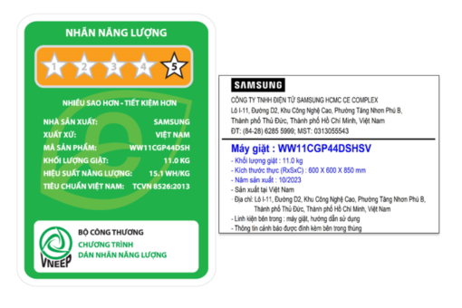 Máy giặt Samsung AI Ecobubble Inverter 11 kg WW11CGP44DSHSV