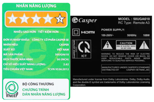 Android Tivi Casper 4K 55 inch 55UGA610