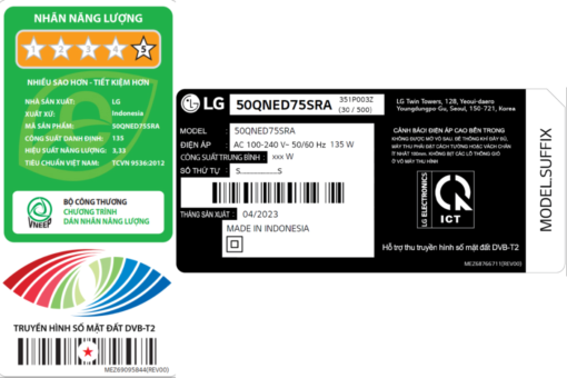 Smart Tivi QNED LG 4K 50 inch 50QNED75SRA