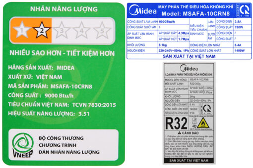 Máy lạnh Midea 1 HP MSAFG-10CRN8