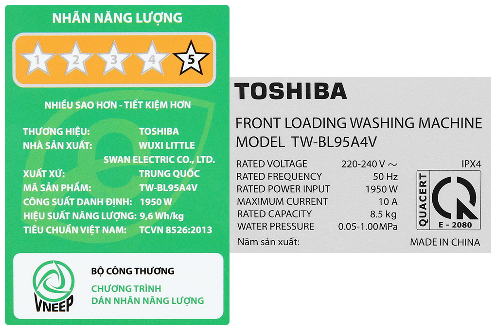 Máy giặt Toshiba Inverter 8.5 kg TW-BL95A4V(SS)