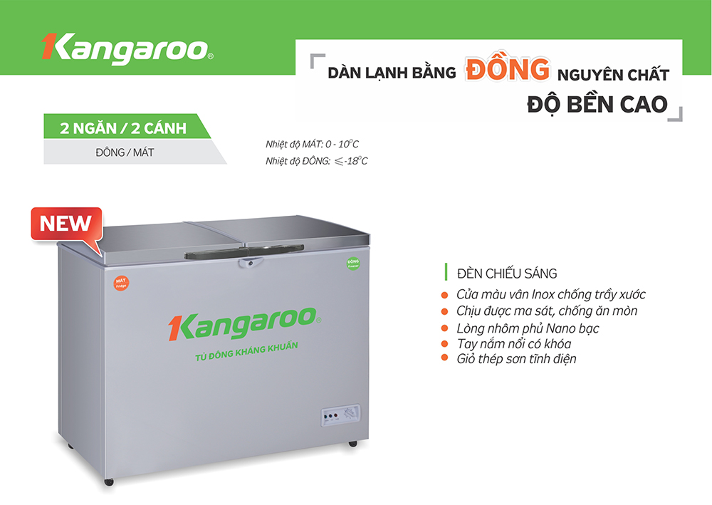 Tủ đông kháng khuẩn Kangaroo KG566VC2