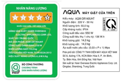 Máy giặt Aqua Inverter 14 kg AQW-DR140UHT PS