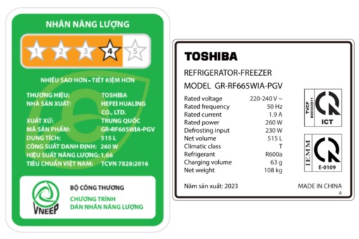 Tủ lạnh Toshiba Inverter 515 lít GR-RF665WIA-PGV(22)-XK