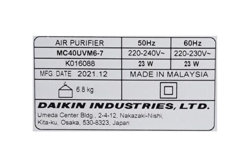 Máy lọc không khí Daikin MC40UVM6-7 23W