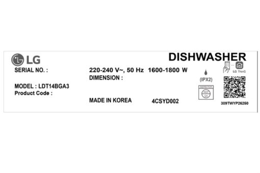 Máy rửa bát độc lập LG LDT14BGA3