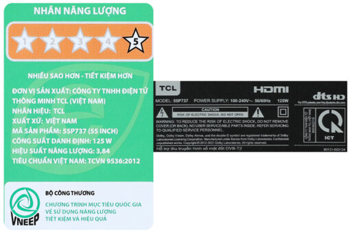 Google Tivi TCL 4K 55 inch 55P737
