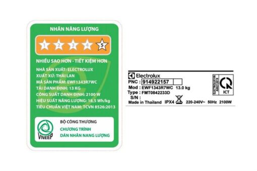 Máy giặt Electrolux UltimateCare 700 Inverter 13 kg EWF1343R7WC