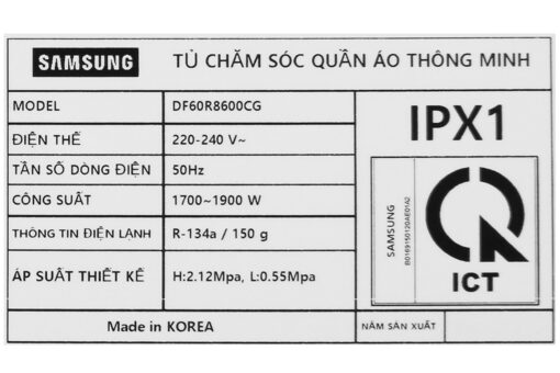 Tủ chăm sóc quần áo Samsung DF60R8600CG/SV