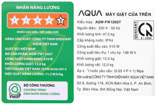 Máy giặt Aqua 8.5 kg AQW-FR85GT.S