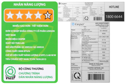 Máy lạnh Casper Inverter 1 HP GC-09IS32