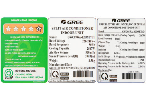 Máy lạnh Gree Inverter 1 HP GWC09WA-K3D9B7I