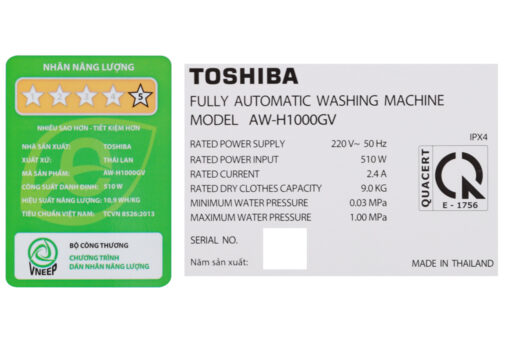 Máy giặt Toshiba 9 Kg AW-H1000GV SB