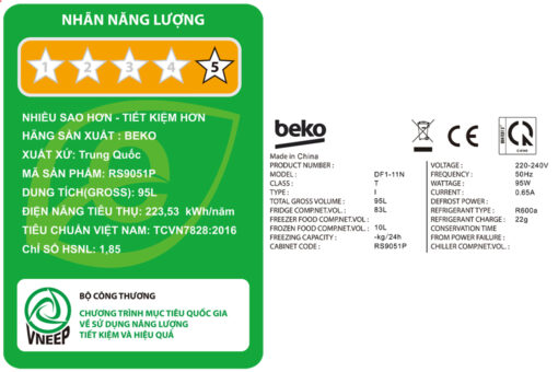 Tủ lạnh Beko 93 lít RS9051P