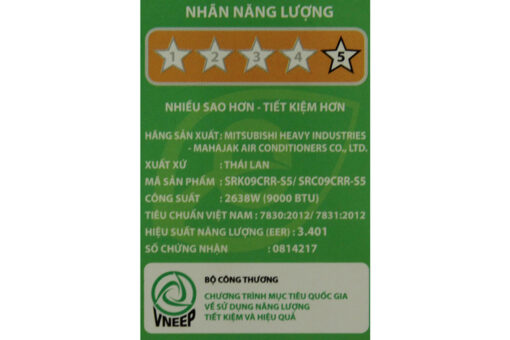 Điều hòa Mitsubishi Heavy 1 HP SRK/SRC 09CRR-S5