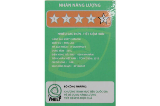 TTủ lạnh Hitachi Inverter 335 lít R-VG400PGV3 GBK