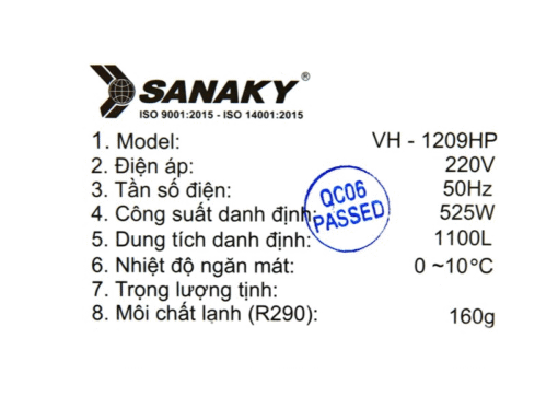 Tủ mát Sanaky 1200 lít VH-1209HP