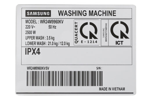 Máy giặt sấy Samsung 21 kg FlexWash WR24M9960KV/SV