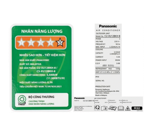 Điều hòa Panasonic 12000BTU 1 chiều inverter cao cấp XU12BKH-8