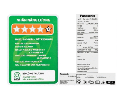 Điều hòa Panasonic 9000BTU 1 chiều inverter cao cấp XU9BKH-8