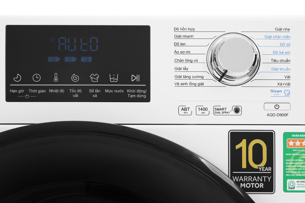 Máy giặt Aqua Inverter 9 kg AQD-D900F W