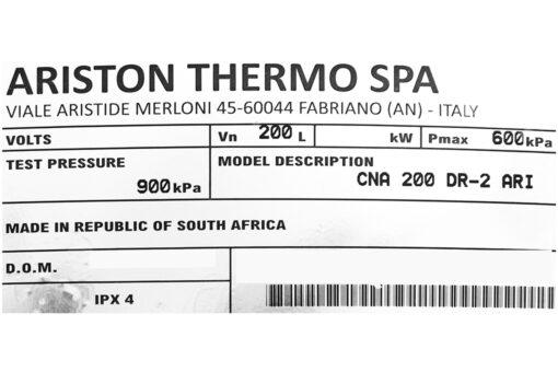 Máy nước nóng Ariston 200 lít DR-2 200-1 TR
