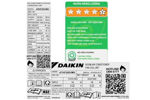 Điều hòa 2 chiều Daikin Inverter 9200 BTU ATHF25XVMV