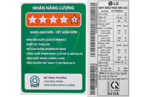 Điều Hòa 2 chiều LG Inverter 1 HP B10END1