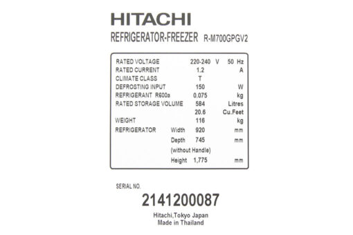 Tủ lạnh Hitachi Inverter 584 lít R-M700GPGV2 GBK