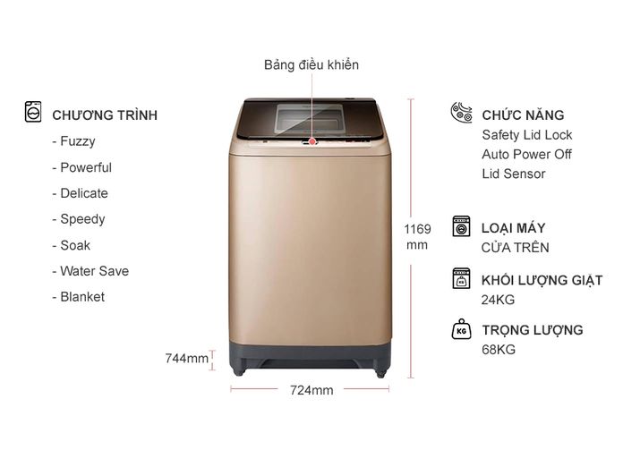 Máy giặt Hitachi Inverter 24 kg SF-240XWV 220-VT CH