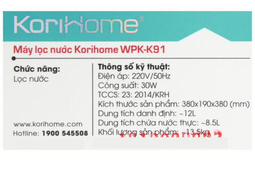 Máy lọc nước RO Korihome WPK-K91 9 lõi