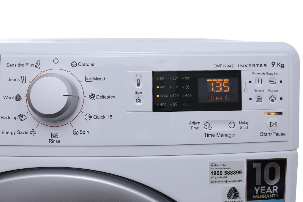 Máy giặt Electrolux Inverter 9 kg EWF12942
