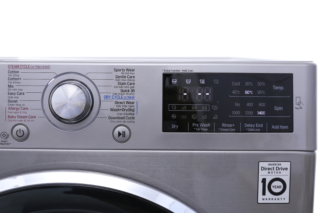 Máy giặt sấy LG Inverter 9kg FC1409D4E