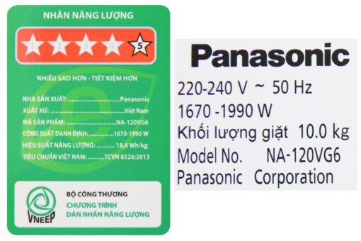 Máy giặt Panasonic Inverter 10 Kg NA-120VG6WV2