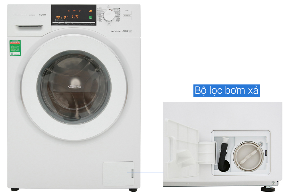 Máy giặt Panasonic Inverter 8 Kg NA-128VG6WV2