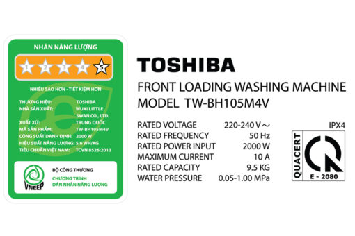 Máy giặt Toshiba Inverter 9.5 kg TW-BH105M4V WK