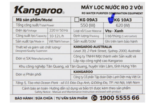 Máy lọc nước RO nóng lạnh Kangaroo KG10A3