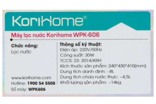 Máy lọc nước Korihome WPK-606 8 lõi