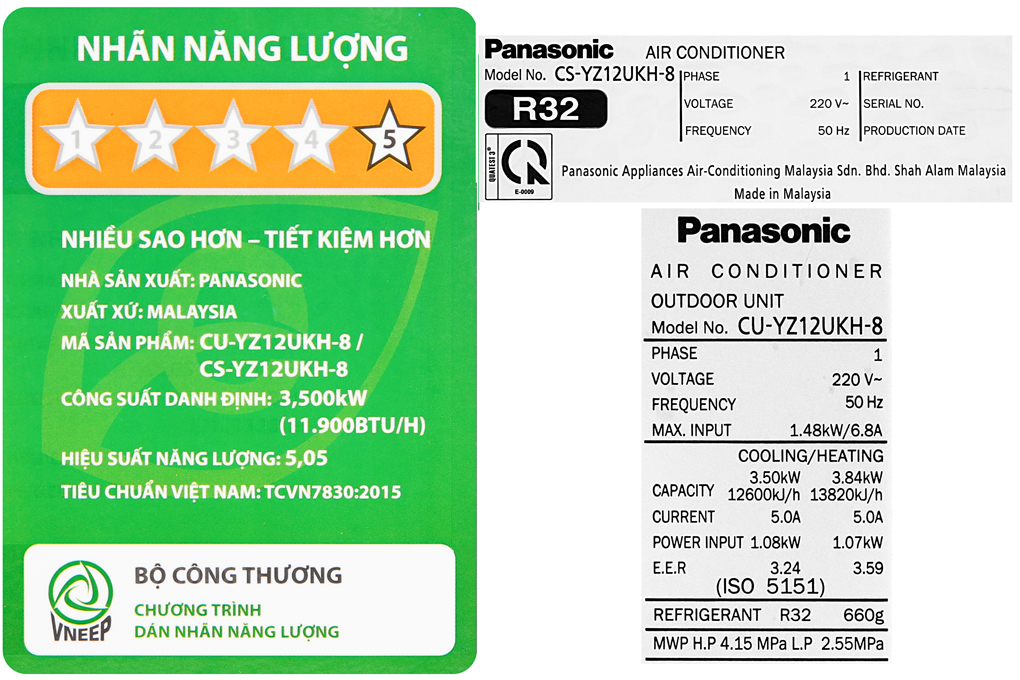 Điều hòa 2 chiều Panasonic 1.5 HP CU/CS-YZ12UKH-8