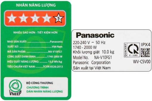Máy giặt Panasonic 10 Kg Inverter NA-V10FG1WVT