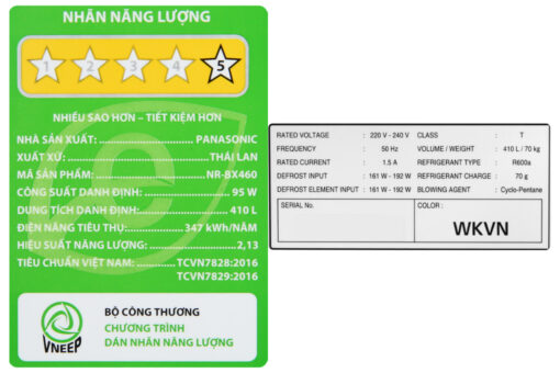 Tủ lạnh Panasonic Inverter 410 lít NR-BX460WKVN