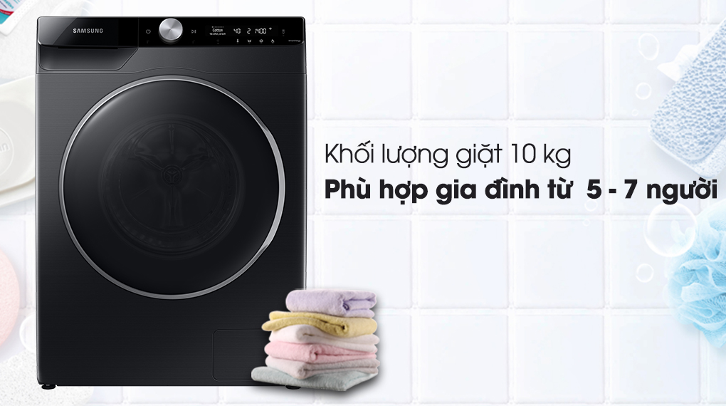 Máy giặt Samsung Inverter 10kg WW10TP44DSB/SV