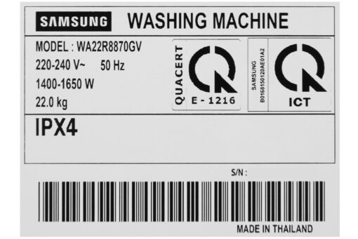 Máy giặt Samsung Inverter 22 kg WA22R8870GV/SV