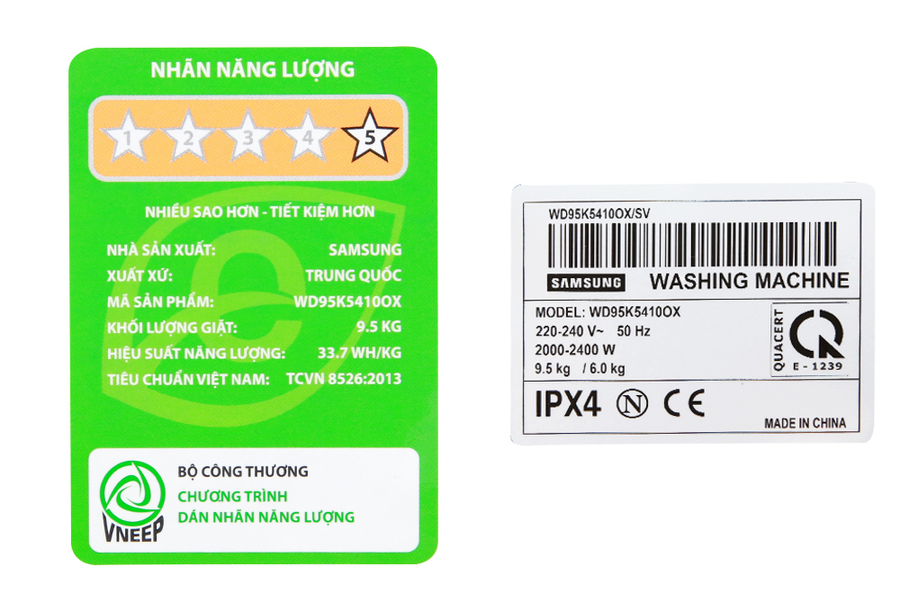 Máy giặt sấy Samsung AddWash Inverter 9.5 kg WD95K5410OX/SV