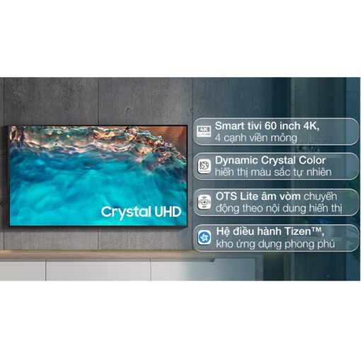 Smart Tivi Samsung 4K Crystal UHD 60 inch UA60BU8000