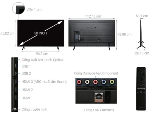 Smart Tivi Samsung 4K 50 inch 50RU7250 UHD