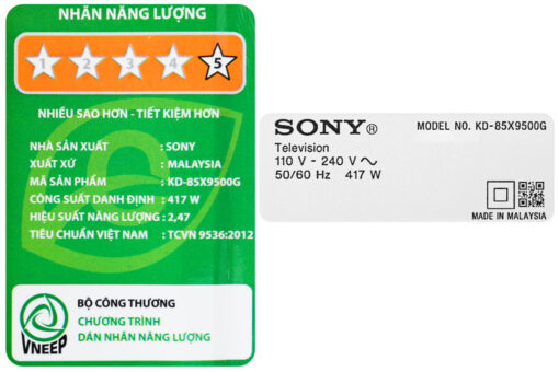 Android Tivi Sony 4K 85 inch KD-85X9500G