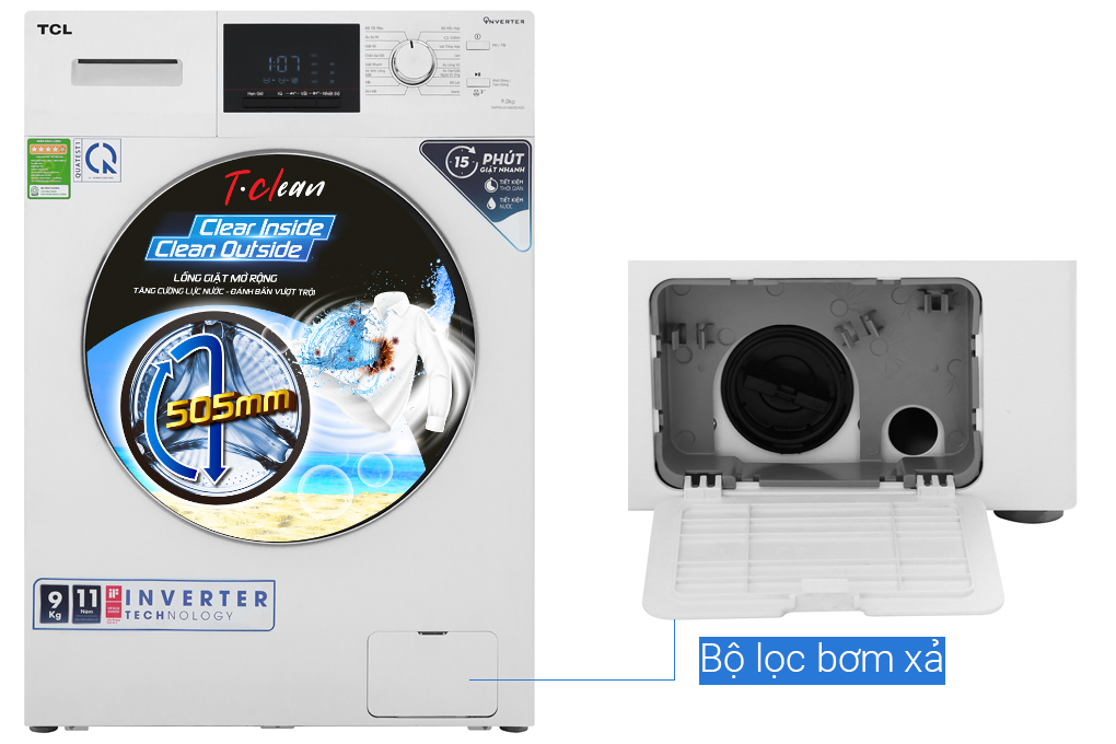 Máy giặt TCL Inverter 9 Kg TWF90-M14303DA03